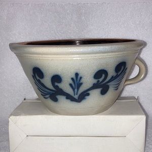 Wisconsin Pottery Stoneware Salt-Glazed Batter Bowl Cobalt Blue Design Crock 90